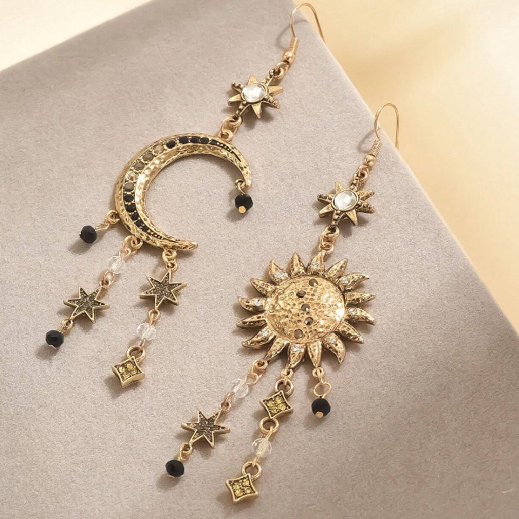 Long Sun Moon Earrings