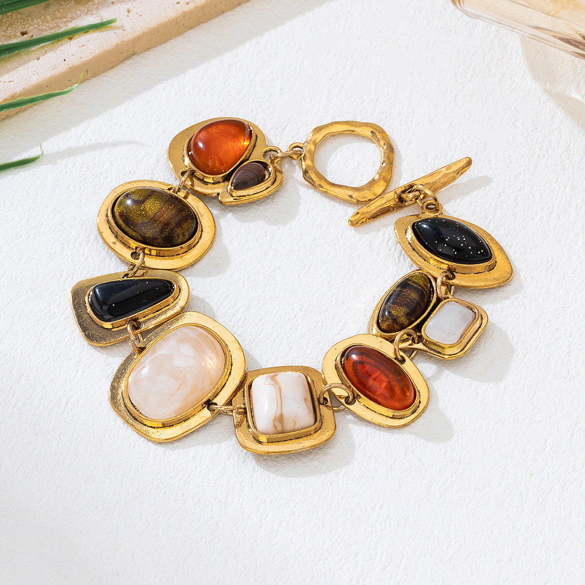 Natural Stone Crystal Glass Bracelet