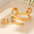 Geometric Hollow-out Bracelet & Ring