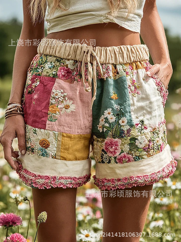 Floral Print Casual Womens Shorts