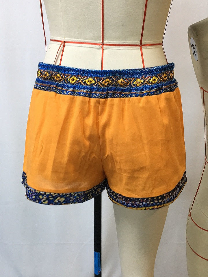 Summer Beach Color-Block Versatile Casual Shorts