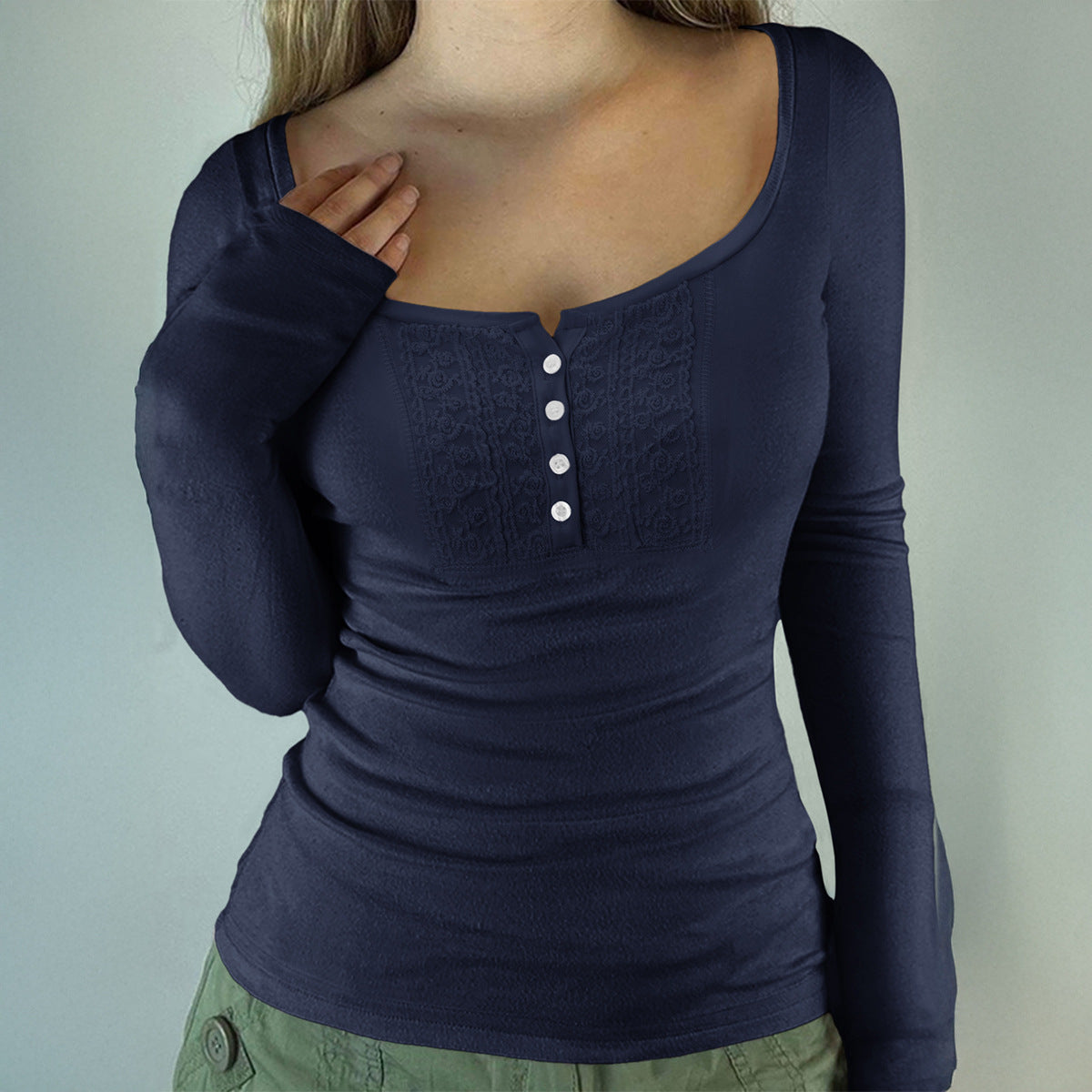 Versatile Button-down  Base T-shirt