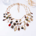 Multilayer Layered Stone Vintage Necklace