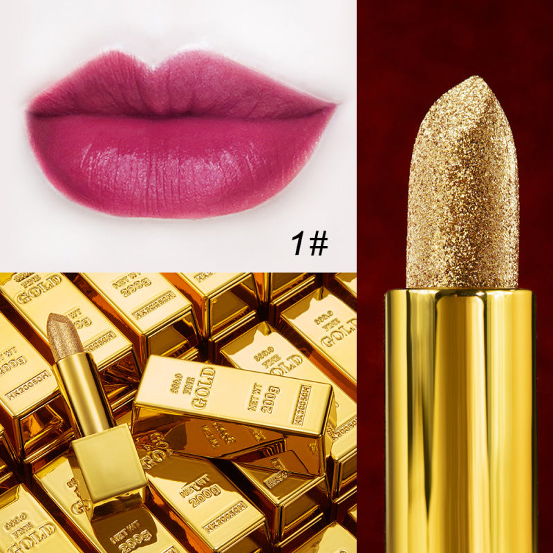 Shiny Gold Powder Lipstick