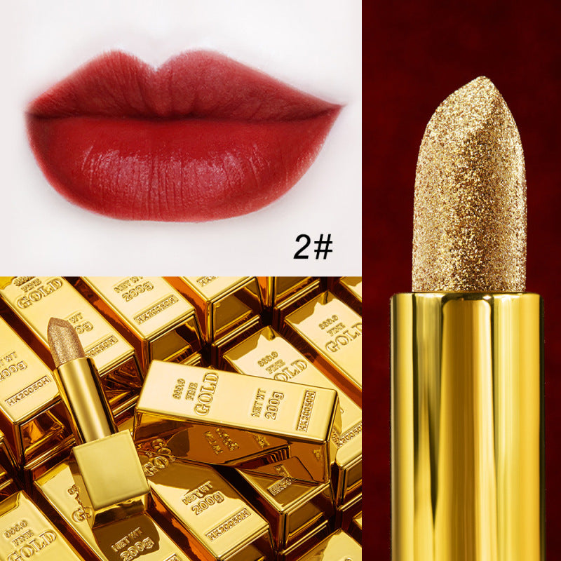 Shiny Gold Powder Lipstick