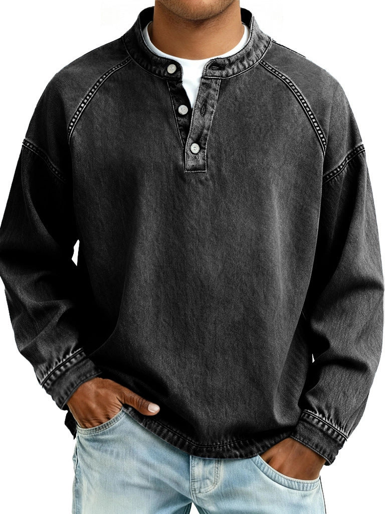 Jeans Vintage Long-Sleeve Shirt Top
