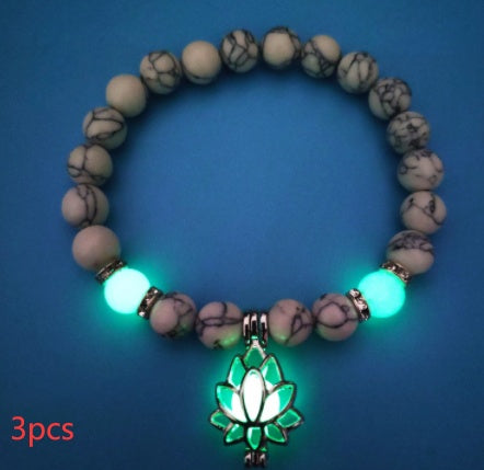 Energy Luminous Lotus Natural Stone Bracelet
