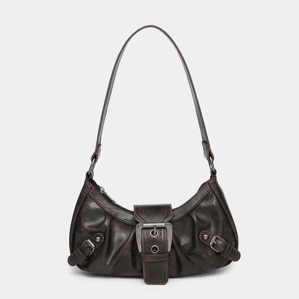 Vintage Two-tone Leather Shoulder Bag