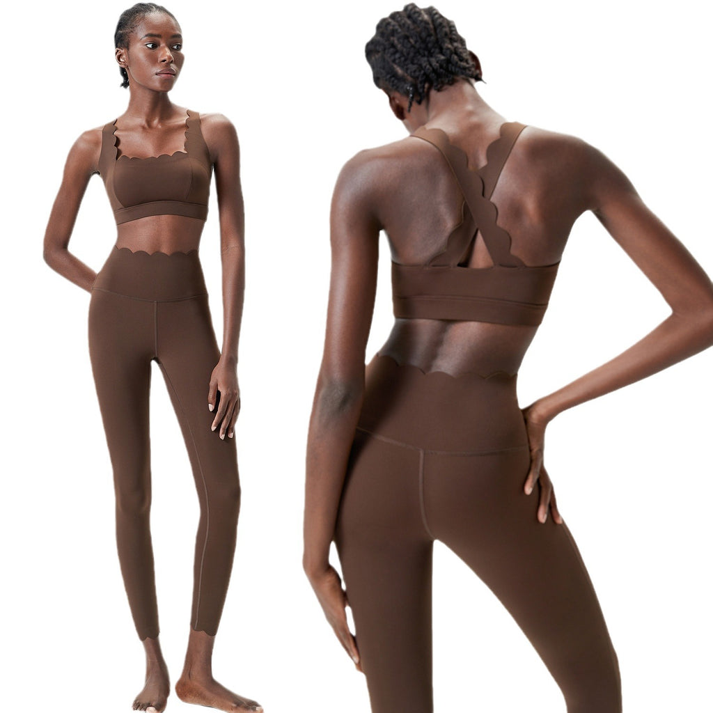 Liquid Glue Small Wave Yoga Clothes Suit