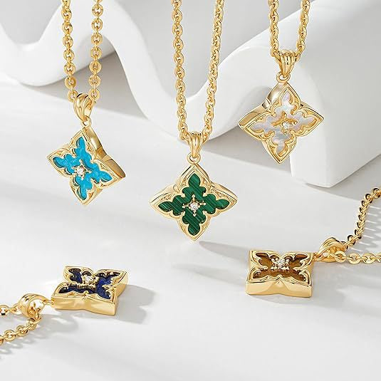 Cube 14k Gold-plated Zircon  Necklace