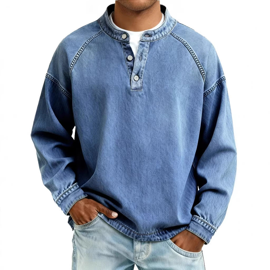 Jeans Vintage Long-Sleeve Shirt Top