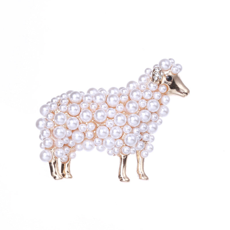 Pearl Sheep Brooches