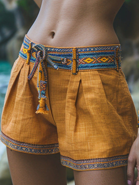 Summer Beach Color-Block Versatile Casual Shorts