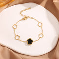 Hollow Black And White Ivy Grass Flower Bracelet