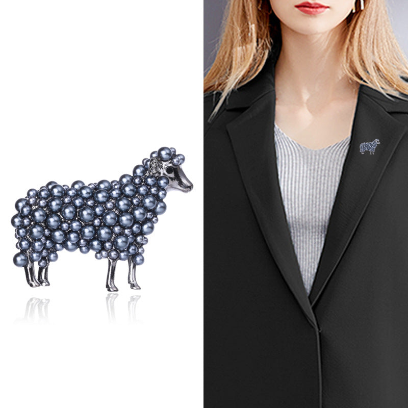 Pearl Sheep Brooches