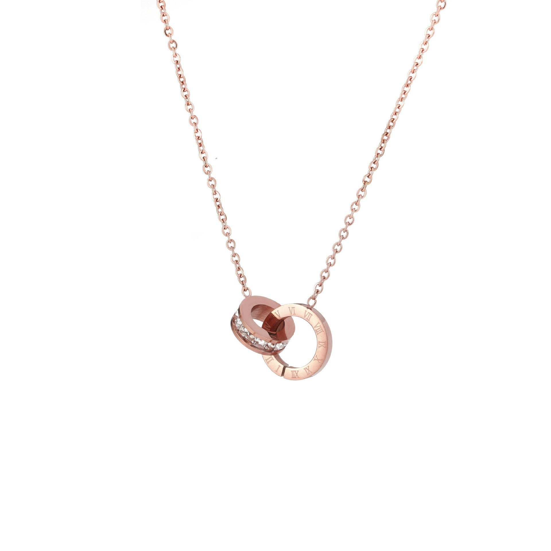 Numeral Double-ring Necklace