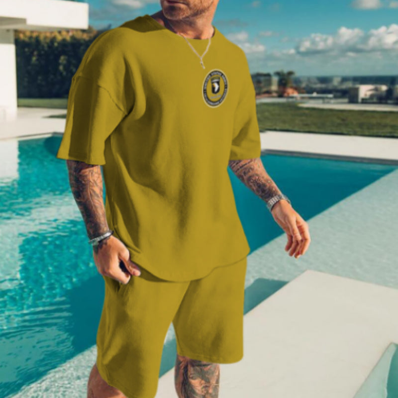 Casual Shorts Non Hooded Short Sleeve Suit
