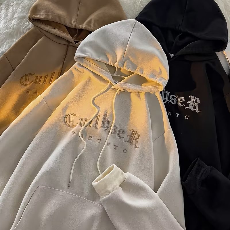 Premium Letter-Embroidered Hoodie