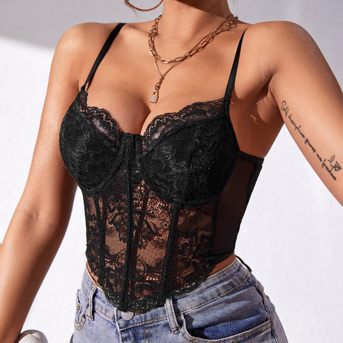 Lace Slim-fit Tank Top