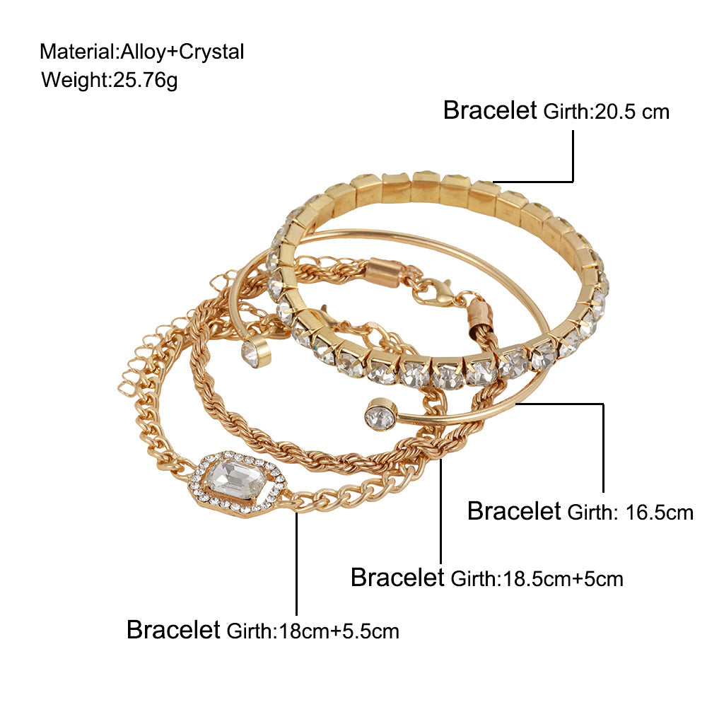 4 Pcs Crystal Bracelet
