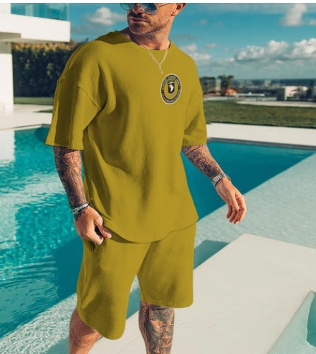 Casual Shorts Non Hooded Short Sleeve Suit