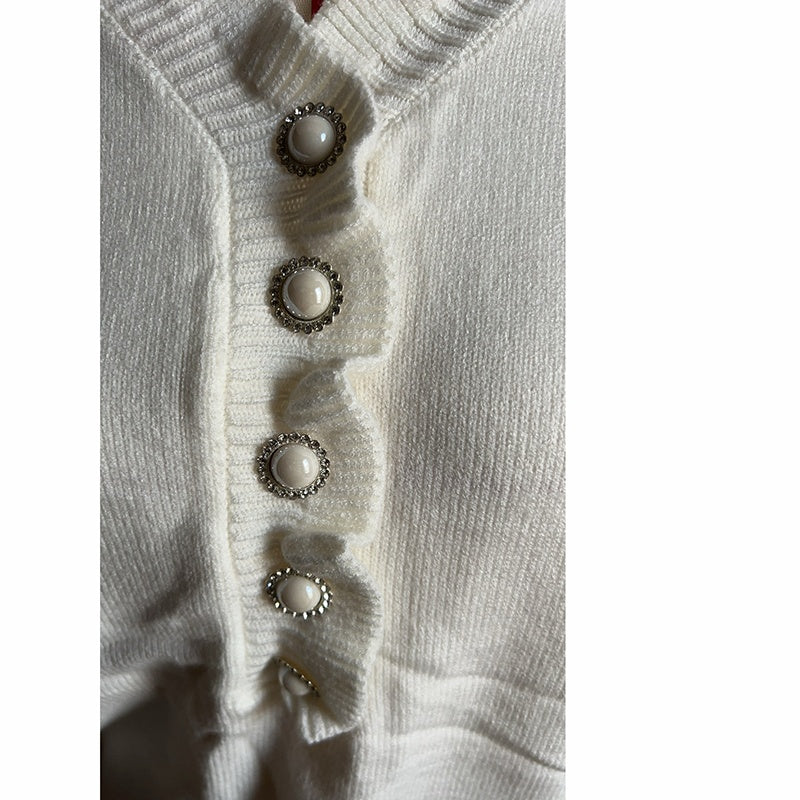 Ruffle Sweaters V Neck Top