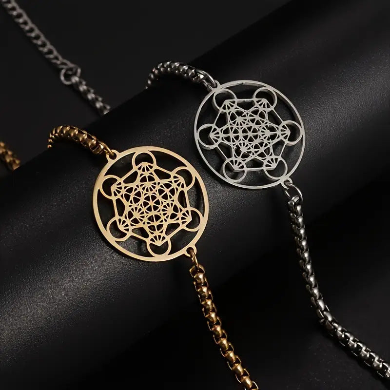 Hollow Ring Six-Loop Pendant Bracelet