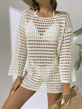 Knit Hollow Round Neck Beach Dress