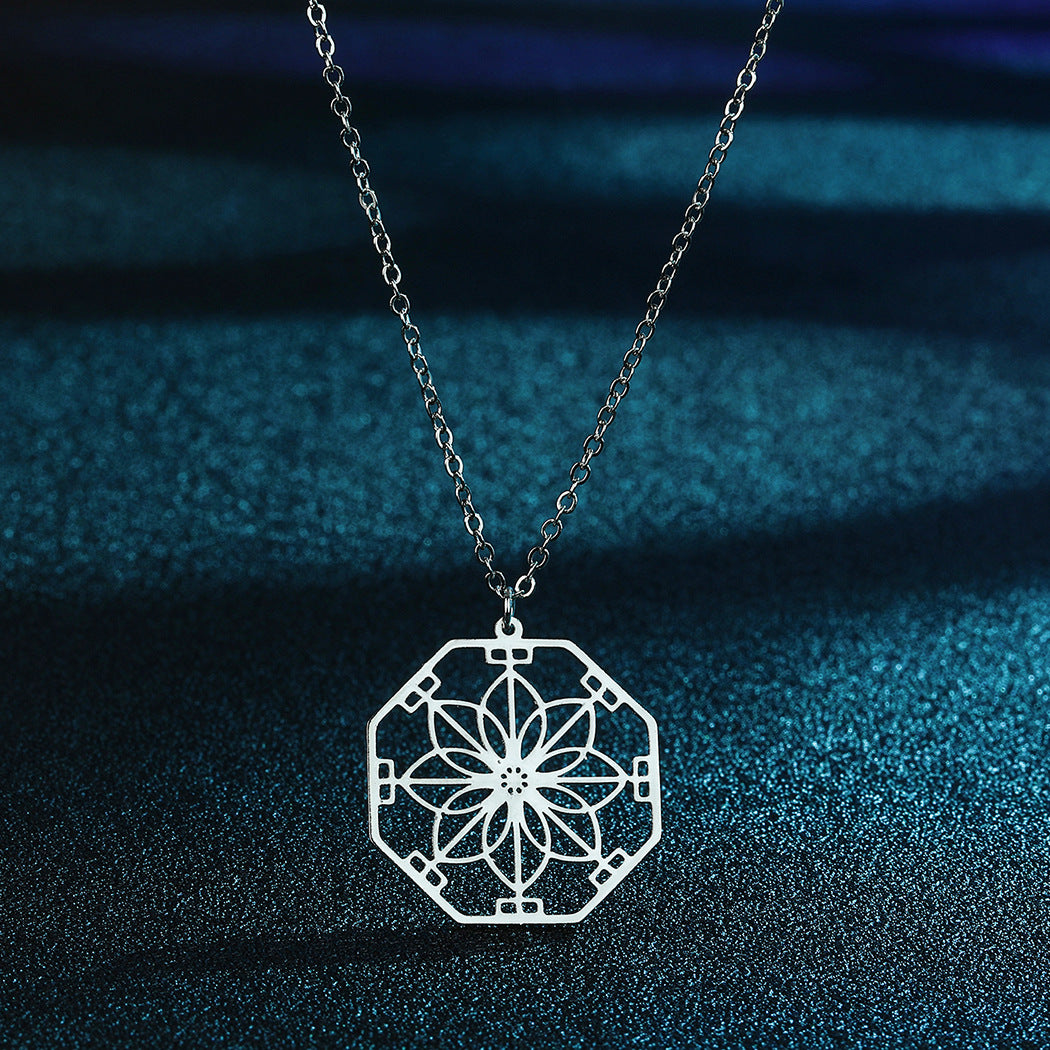 Mandala Flower Pendant Necklace
