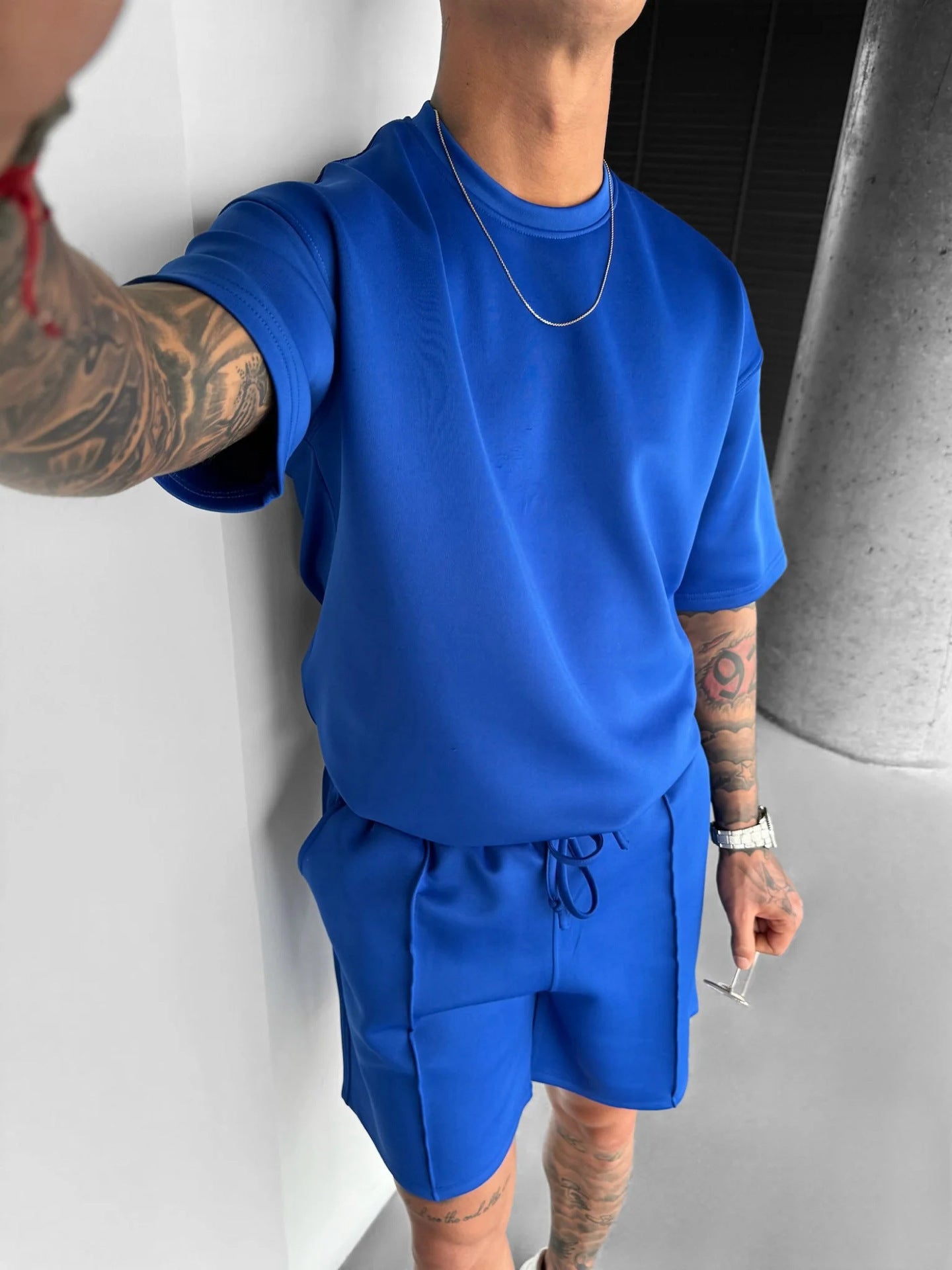 Men's Short Sleeve Shorts Suit