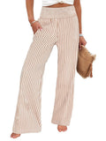Loose-fit Ruched High-waisted Straight-leg Trousers