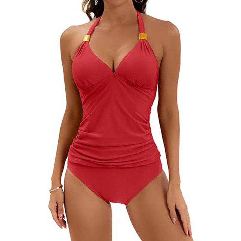 Halter Split Tie Two Piece Swimsuit