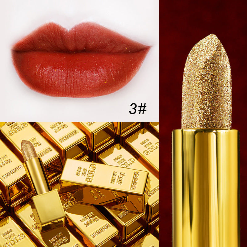 Shiny Gold Powder Lipstick